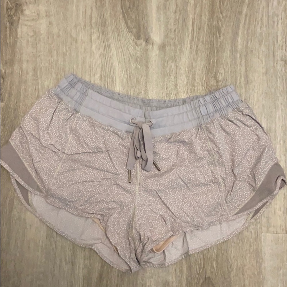 Floral Lululemon running shorts